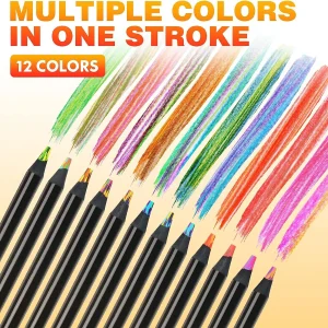 Rainbow Color Pencils for Kids, Concentric Gradient Crayons, Art Painting, Drawing Stationery, 10 PCs/Set, 7 Colors, Kawaii