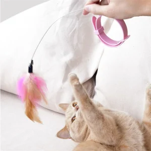 Interactive Cat Toys and Accessories – Feather Teaser Stick with Bell for Kitten Playing and Training