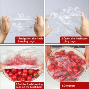 Clear Elastic Plastic Food Covers with Different Diameter Options for Restaurant and Home Use