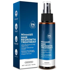 Intensive Hair Regrowth Serum with 5% Minoxidil and Biotin for Women and Men, Natural Hair Loss Treatment for Fuller Thicker Hair