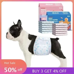 10 Pack Super Absorbent Disposable Pet Diapers for Dogs and Cats, Male and Female Physiological Pants with Leakproof Design