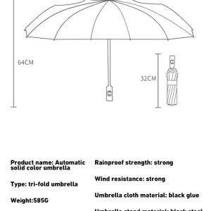 Xiaomi 24 Bone Solid Color Automatic Umbrella Light Collapsible Large Format Outdoor Sunshade UV Protection Automatic Umbrella