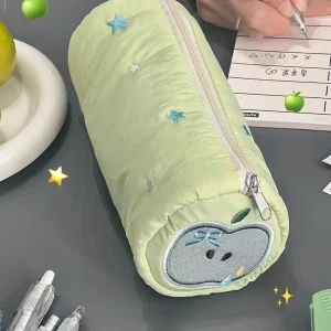 Kawaii Green Apple Cute Cake Pencil Case Storage Bag Cosmetic Bag Student Stationery School Supplies Back To School