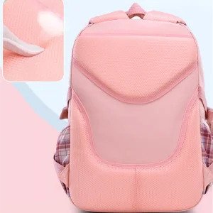 Cute Rabbit Orthopaedic Backpack for Primary Girls – Waterproof Kawaii Schoolbag with Bow Knot Design and Pendant