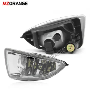 2004-2005 Honda Civic ES1 ES5 ES6 ES7 ES8 Front Bumper Fog Light Assembly Kit with Halogen H11 55W Bulb and LED Running Headlights