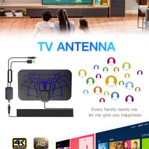 Best Indoor TV Aerial Amplified Signal Booster – 1500 Miles Digital Antenna 4K HDTV DVB-T2 Freeview Compatible for Local Channel Clear Reception