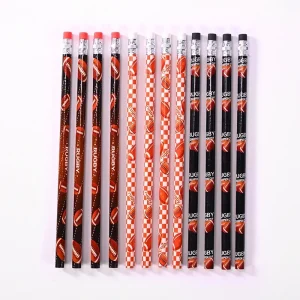 12-Pack Football Themed Pencils for Kids Birthday Party Favors and Back to School Wooden Stationery Supplies