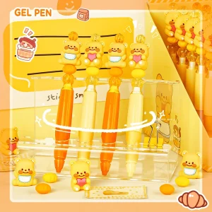 Kawaii Aesthetic Back to School Twist Gel Pen with Cute Bear Design