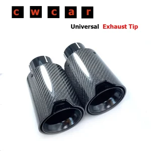 Glossy Black M Performance Carbon Fiber Rear Exhaust Pipe Muffler Tip for BMW M Series Universal Fit