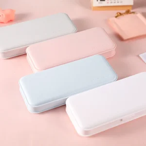 Kawaii Daisy Macaron Color Plastic Frosted PP Pencil Case with Gift Buckle Box Bag for Back to School Students Stationery Supplier