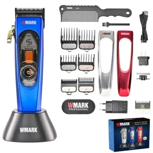 WMARK NG-9004 Cordless Men’s Hair Trimmer with Fast Charging Base and Durable Stainless Steel Blades