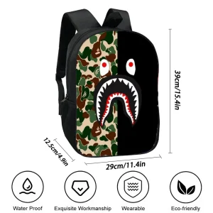 Wholesale Cartoon Shark Design Backpack for Boys Girls Kindergarten School with Free Custom Image or Logo Printing