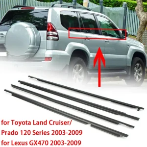 Waterproof Rubber Sealing Strips for Toyota Land Cruiser Prado 120 Series and Lexus GX470 2003-2009 Car Window Glass Seals