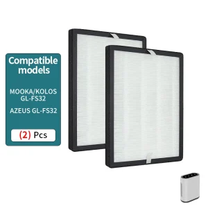 Genuine Compatible HEPA Filter Replacement for Large Room Air Purifiers, MOOKA/KOIOS GL-FS32 and AZEUS GL-FS32, Pack of 2