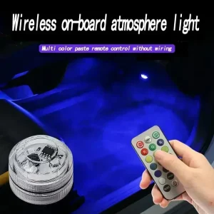 Wireless Remote Control LED Ambient Lighting Kit for Car Interior Decoration with Waterproof Battery Powered RGB Light