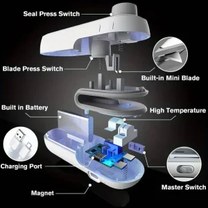 Mini Electric Heat Sealer and Vacuum Sealer Machine for Snack Packaging and Home Use