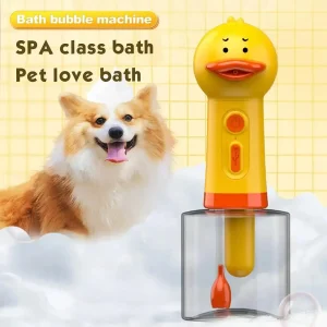 Yellow Duck Pet Electric Bathing Foam Dispenser with USB Charging and IPX7 Waterproof Design