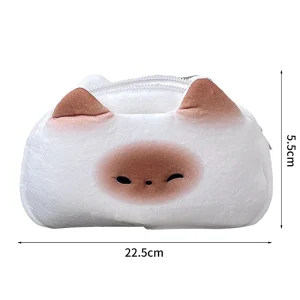 Japanese Cute Cartoon Toast Cat Kawaii Plush Pencil Bag Back To School Study Stationery School Supplies Pencil Cases Cute Bag