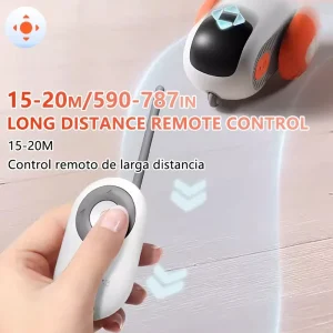 Interactive Automatic Rolling Remote Control Cat Toy Car with Obstacle Avoidance and Self-Righting Design for Indoor Pet Kitten Play