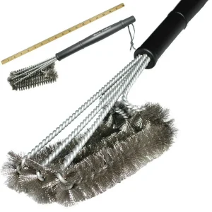 Universal Grill Brush for Outdoor BBQ Grills with Extra Strong and Durable Stainless Steel Filaments