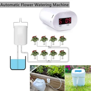 Intelligent Automatic Watering System Kit for Indoor Plants with Self-Watering Drip Irrigation Device and Rechargeable Battery