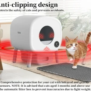 100L Self-Cleaning Cat Litter Box Automatic Litter Box-Robot for Multiple Cats Large Electric Litter Box-APP Control Odor-Free