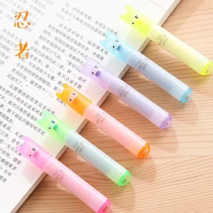 Kawaii 6PCS Rabbit Mini Highlighter Pen Set, Multicolor Fluorescent Marker Pens for School and Office