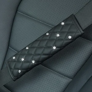 Universal Car Seat Belt Shoulder Pad Protector with Diamond Pattern for Enhanced Safety and Comfort