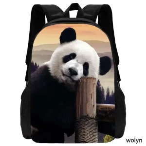 3D Chinese Panda School Backpack for Child ,Cartoon School Bags for Boys Girls , Animal Prints Children Backpack for School