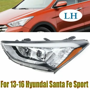 Hyundai Santa Fe 2013-2016 Headlamp Lens Replacement Kit DOT SAE Compliant Black Housing Clear Lens