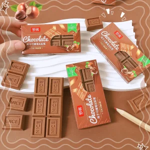 Kawaii Chocolate Eraser for School Stationery Set: Rubber Eraser for Back to School Essentials and Supplies