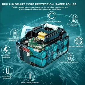 100% Original Makita 18V Lithium-Ion Battery Replacement for BL1830B BL1850B BL1850 BL1840 BL1860 BL1815 9.0Ah/6.0Ah 18V Cordless Power Tool Battery