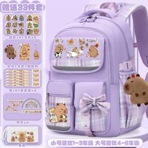 Kapibara schoolbag 2024 new school backpack beautiful school backpack to send 33 sets