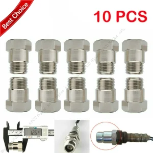 10-Pack Stainless Steel Oxygen Sensor Extender Adapter Spacer for HHO Systems and Test Pipes