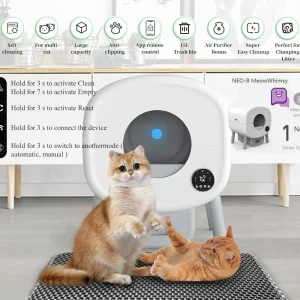 Large Automatic Self Cleaning Cat Litter Box for Multiple Cats with APP Control and Odor-Free Technology