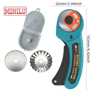 Heavy-Duty 45mm R45 Rotary Cutter Patchwork Roller Combo for Efficient Cutting of Thick Fabric, Leather, Paper, Tickets, and Soft Materials for Sewing, Quilting, and Crafting