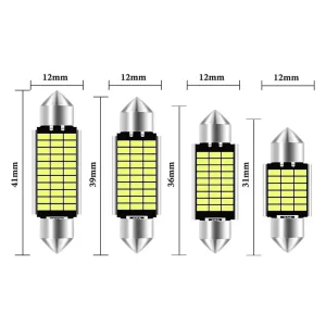 10PCS 3014 LED Car Interior Lighting Kit 31mm 36mm 39mm 41mm Canbus 12V White Universal Fit for Map Light Dome Light Trunk Light