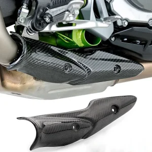 Kawasaki Z900 Carbon Fiber Middle Link Pipe Heat Shield Cover Anti Scorch Exhaust System Protector