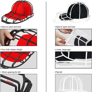 Adjustable Double-layer Hat Cleaner and Display Rack for Baseball Caps and Sun Hats