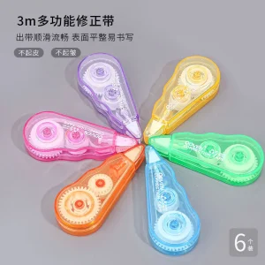 Kawaii Morandi Color Correction Tape, 6 Pcs/Set Small Portable Writing Correct Tape for School Supplies and Stationery Essentials