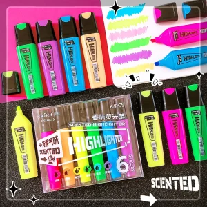 Kawaii Aesthetic Stationery Collection with Color Markers and Highlighters for School and Office Use