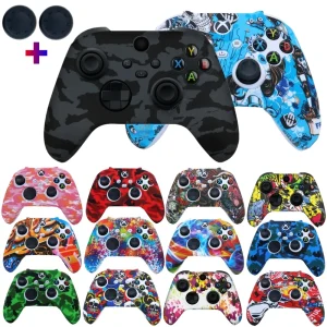 Xbox Series X/S Controller Soft Silicone Protective Skin Case with Anti-Slip Texture and Thumb Grip Cap for Enhanced Gaming Experience