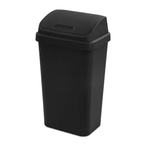 13 Gallon Swing Top Kitchen Trash Can with Easy-to-Clean Textured Surface and Durable Design