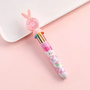 10 Colors Kawaii Bear Ballpoint Pen Set, Colorful Gel Ink Signature Pens for Kids School Office Supplies, Korean Stationery Gifts