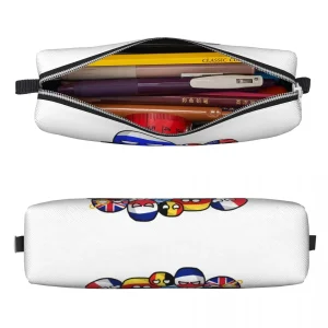 Kawaii Cartoon Countryballs Pencil Case for Girls and Boys, Zipper Back to School Pencil Box with Fashionable Design