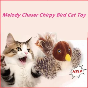 Interactive Flying Bird Cat Toy with Realistic Chirping Sounds and Flapping Wings for Hunting Instinct Stimulation