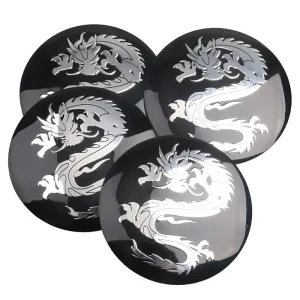 4PCS 56mm Wolf Dragon Emblem Car Wheel Center Hub Cap Sticker Rim Cover Badge for Honda Toyota BMW Kia Chevrolet Ford Lexus SUV Sedan Car Accessories