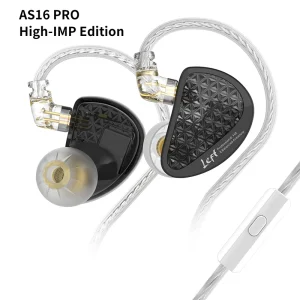 KZ AS16 PRO Wired In Ear Earphones with HiFi Sound 8 Balanced Armature Drives and Built in Microphone for Music and Bass Lovers