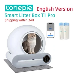 Large Capacity Automatic Cat Litter Box with Patented Structure Design for Easy Cleaning and Maintenance