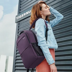 Waterproof 15.6inch Laptop Backpack for Women Purple Fashion Anti Theft Travel School Bag with Free Padlock